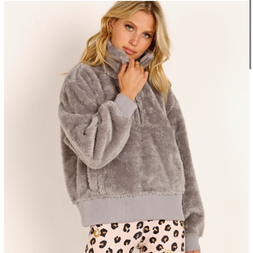 Nordstrom Varley Grey Teddy Hoodie